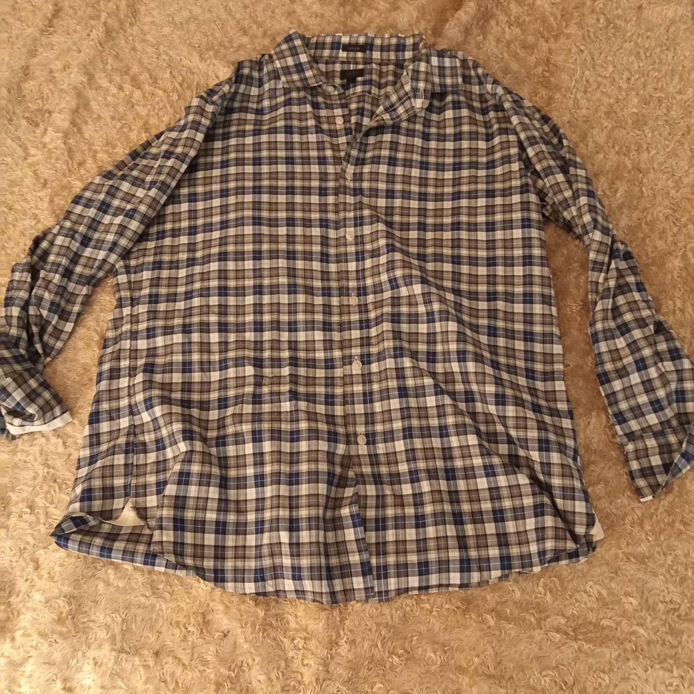 J. Crew Blue and White Casual Button Down Shirt